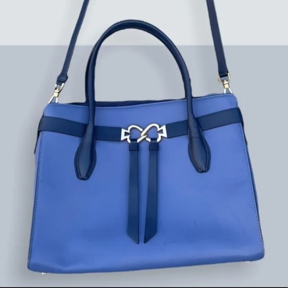KATE SPADE NY Toujours Large Leather Satchel Celestial Multi Tone Blue